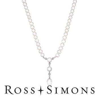 7-12mm Pearl and .10 ct. t.w. Diamond Y-Necklace In 14kt White Gold