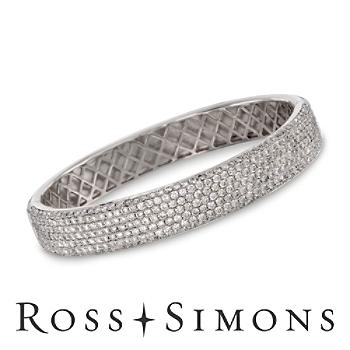 6.00 ct. t.w. Pave Diamond Bangle Bracelet In 18kt White Gold. 7