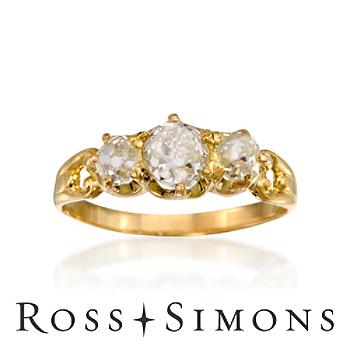 C. 1930 Vintage 1.05ct t.w. Diamond 3-Stone Engagement Ring. Size 6.25 Vintage Diamond Engagement Rings