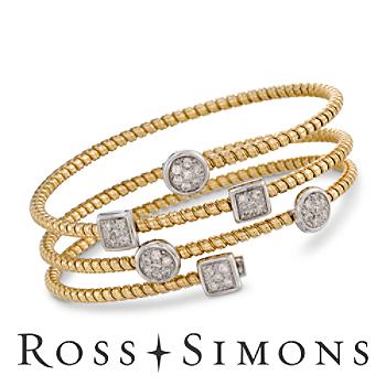 1.05ct t.w. Diamond Station Spiral Bangle Bracelet In Gold. 7