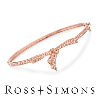 2.65 ct. t.w. CZ Bow Bangle Bracelet In Rose Vermeil. 8
