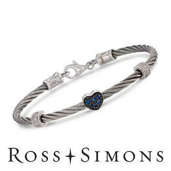 .15ct t.w. Sapphire Heart Bracelet In Stainless, Silver. 8