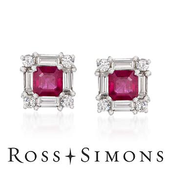 4.05 ct. t.w. Ruby and Diamond Earrings In 18kt White Gold