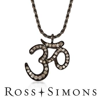 .40 ct. t.w. Natural Diamond Om Necklace In Sterling Silver