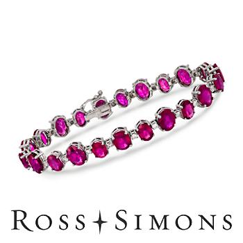 35.75ct t.w. African Ruby, 1.30ct t.w. Diamond Line Bracelet. 8