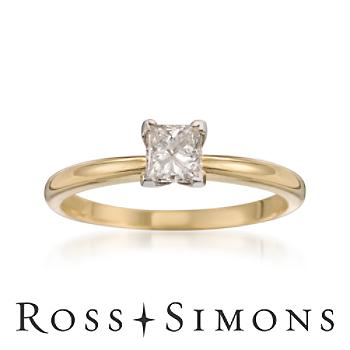 C. 1990 Vintage .50ct Diamond Solitaire Engagement Ring. Size 7