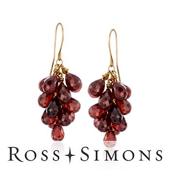 27.00 ct. t.w. Garnet Cluster Earrings In 14kt Yellow Gold. Earwire Earrings"