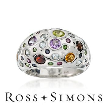 3.40 ct. t.w. Multi-Gem Dome Ring In Sterling Silver