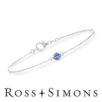 .25 Carat Tanzanite Station Bracelet In Sterling Silver. 7"