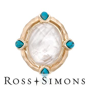 Mother-Of-Pearl and Rock Crystal Doublet Ring In Vermeil