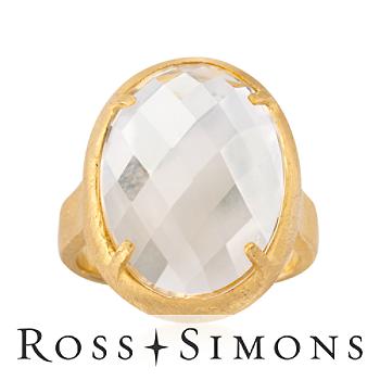 14.45 Carat Rock Crystal Ring In Vermeil