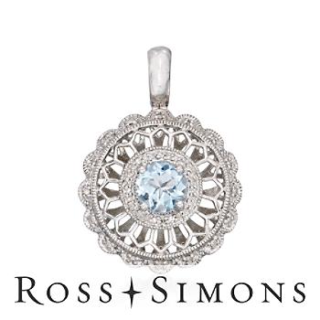 .90ct Aquamarine, .10ct t.w. Diamond Pendant In Silver. Pendant