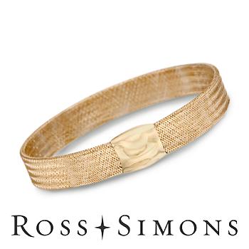 Italian 14kt Yellow Gold Mesh Bracelet. 8