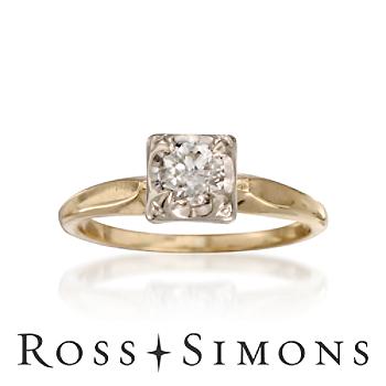 C. 1960 Vintage .35ct Diamond Engagement Ring In Gold. Size 5.75 Vintage Diamond Engagement Rings