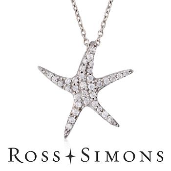.40 ct. t.w. CZ Starfish Pendant Necklace In Sterling Silver. 18