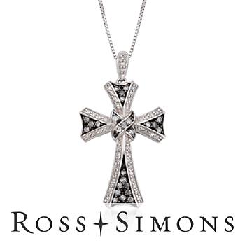 .45 ct. t.w. Natural Diamond Cross Necklace In Sterling Silver sterling silver cross necklace