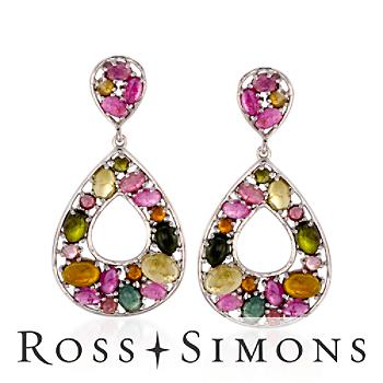 6.85 ct. t.w. Multicolored Tourmaline Drop Earrings In Sterling Silver