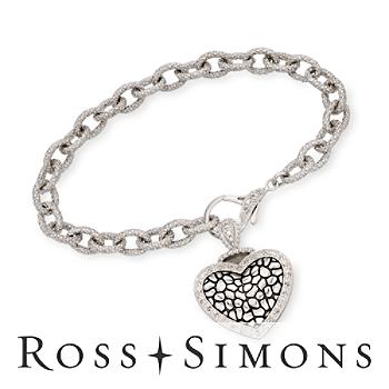 .10ct t.w. Diamond Heart Pendant Bracelet In Silver. 7