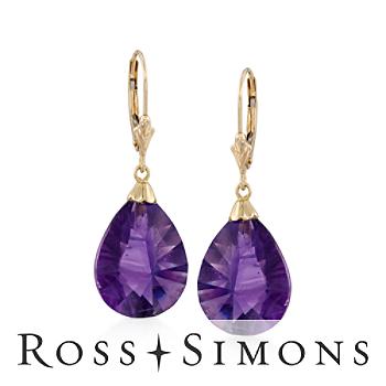 16.00 ct. t.w. Amethyst Earrings in 14kt Yellow Gold