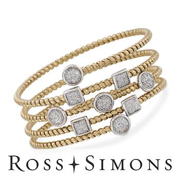 .80 ct. t.w. Diamond Spiral Bangle In 14kt Two-Tone Gold. 7