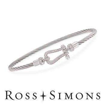 .10ct t.w. Diamond Cabled Bangle Bracelet, Silver. 8