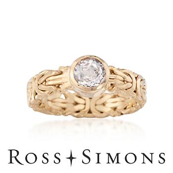 .65 Carat Rock Crystal Ring In Vermeil