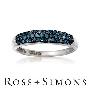 .30 ct. t.w. Blue Diamond Ring In Sterling Silver