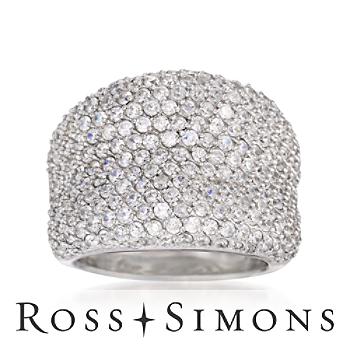 .75 ct. t.w. CZ Concave Ring In Sterling Silver