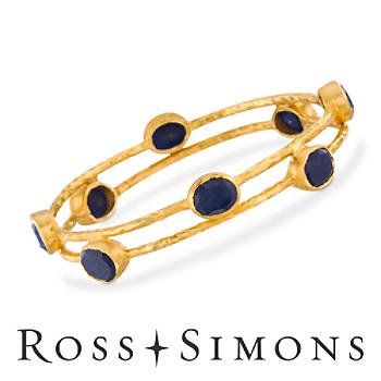 Two Sapphire Station Bracelets In Vermeil. 7