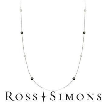 1.00ct t.w. Black, White Diamond Bezel Necklace In Gold. 18