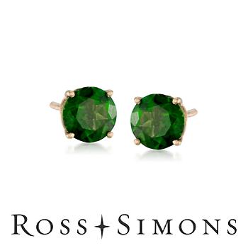 3.50 ct. t.w. Diopside Stud Earrings In 14kt Yellow Gold