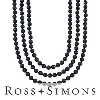 8-8.5mm Endless Black Onyx Necklace. 64"