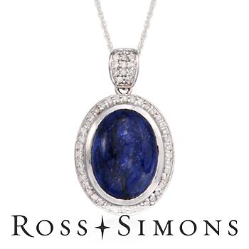 16.40ct Sapphire, .90ct t.w. Diamond Pendant Necklace. 18