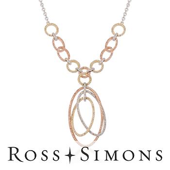 1.30 ct. t.w. Diamond Y-Necklace In 14kt Tri-Colored Gold