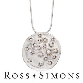 Pearl Disc Necklace In Sterling Silver
