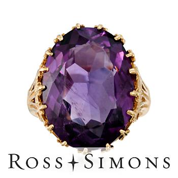 C. 1960 Vintage 13.73ct Amethyst Ring In 14kt Yellow Gold. Size 6.5 vintage amethyst rings