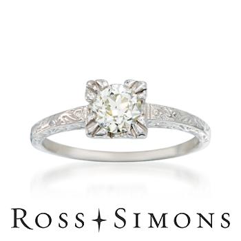 C. 1990 Vintage .54ct Diamond Solitaire Engagement Ring. Size 5.75