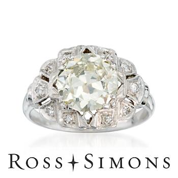 C. 1990 Vintage 2.30 ct. t.w. Diamond Ring In Platinum. Size 7