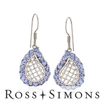 3.60 ct. t.w. Tanzanite Lattice Earrings In Sterling Silver