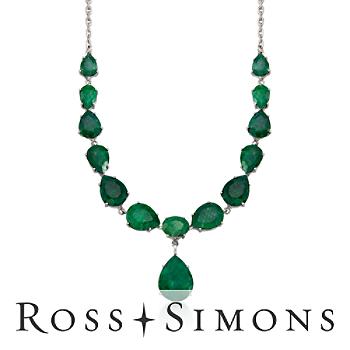 100.00 ct. t.w. Emerald Necklace In Sterling Silver. 16" emerald necklace