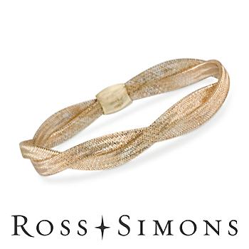 Italian 14kt Gold Mesh Bangle Bracelet