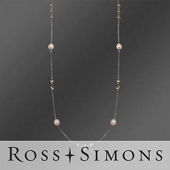 Di Modolo 9-9.5mm Pearl Station Necklace In Sterling Silver. 42"