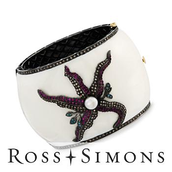 Pearl and Multi-Gem Enamel Bangle Bracelet In Two-Tone. 7
