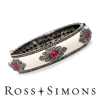 3.75ct t.w. Pink Tourmaline, 4.30ct t.w. Natural Diamond Enamel Bangle. 8