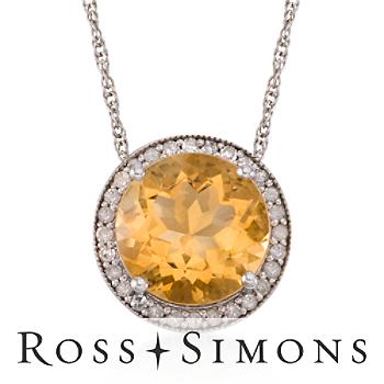 7.00ct Citrine, Diamond Drop Necklace In Silver. 18