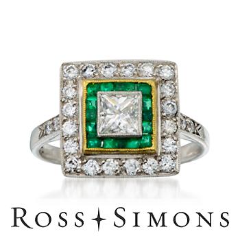 C. 1970 Vintage .40ct t.w. Emerald, 1.00ct t.w. Diamond Ring. Size 7.25 vintage emerald jewelry