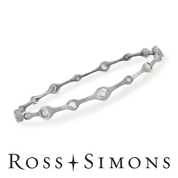3.50 ct. t.w. CZ Station Bangle Bracelet In Sterling Silver