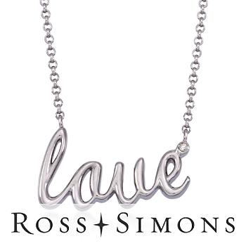 Silver Love Necklace, Diamond Accent. 17.5