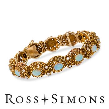 C. 1970. Vintage Opal, 1.20ct t.w. Diamond Bracelet. 7.25