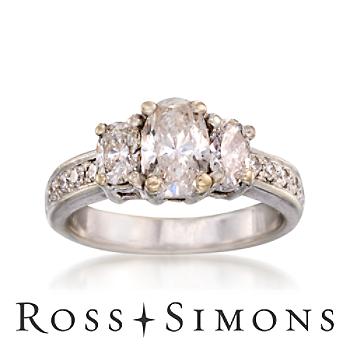 C. 1990 Vintage 2.10ct t.w. Diamond Engagement Ring In Gold. Size 6.5